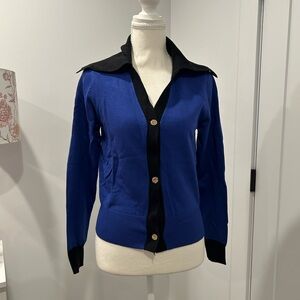 Blue and Black Women's Cardigan